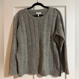 Lima Gray Cable Knit Sweater 2X